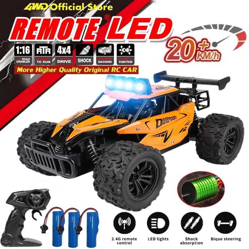 Remote Control Car RC Drift Racing 116 Vehicle Off Road Alloy 24G Radio High-Speed Trucks With LED Light Climbing Gift Kid Toy G251218