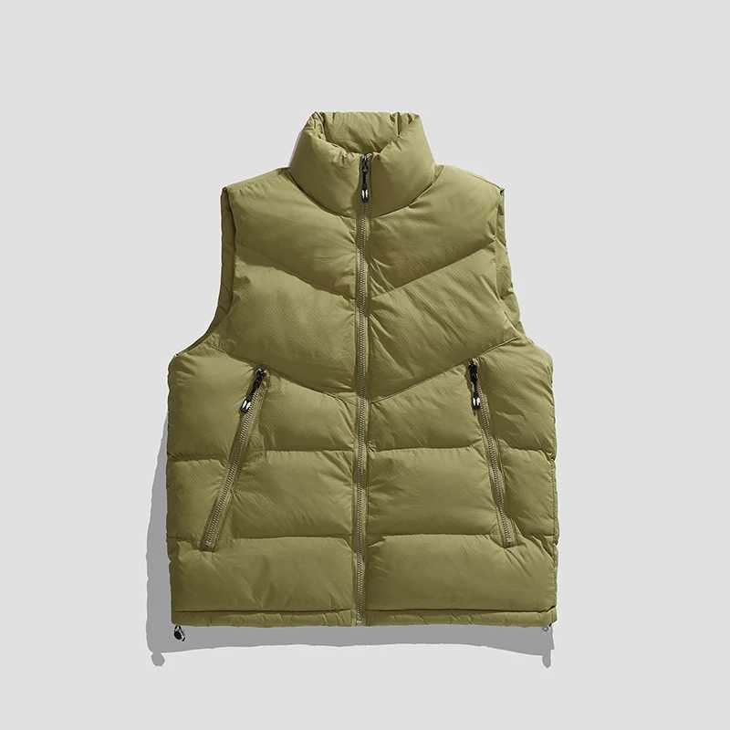 Mens Korean Style Puffer Vest Thickened Sleeveless Quilted Jacket for StreetwearG251218