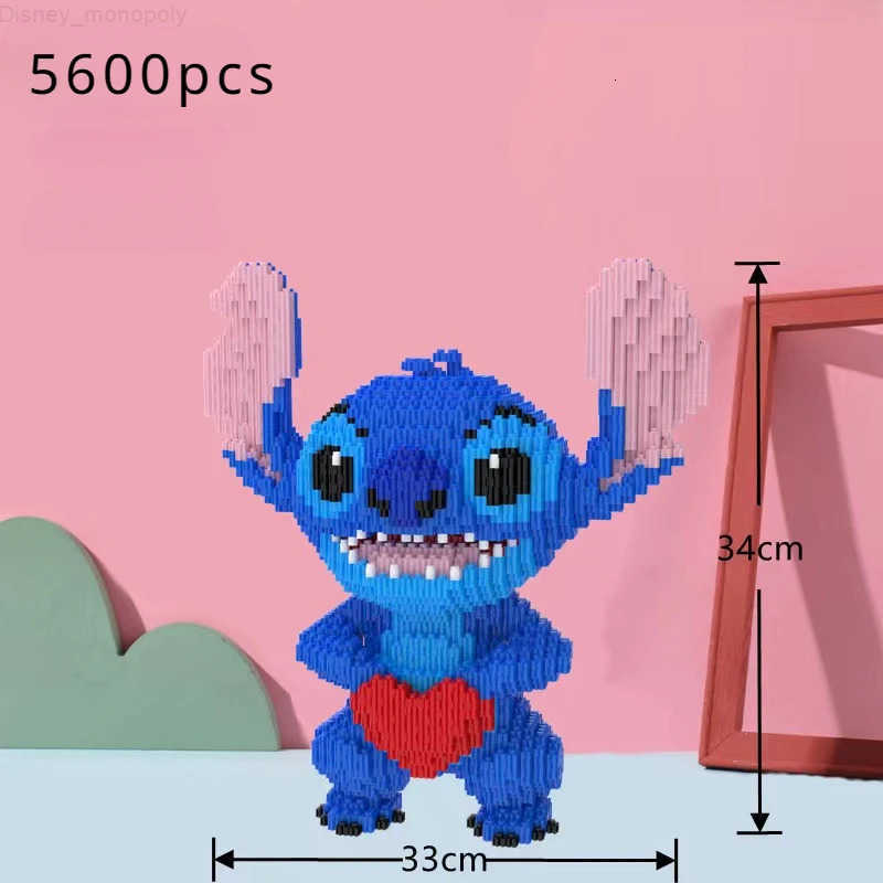 Disney Giant 33CM Cute Stich Toy Block Set - Perfect Birthday Gift for Kids and Adults Educational and Fun Building Blocks H251218