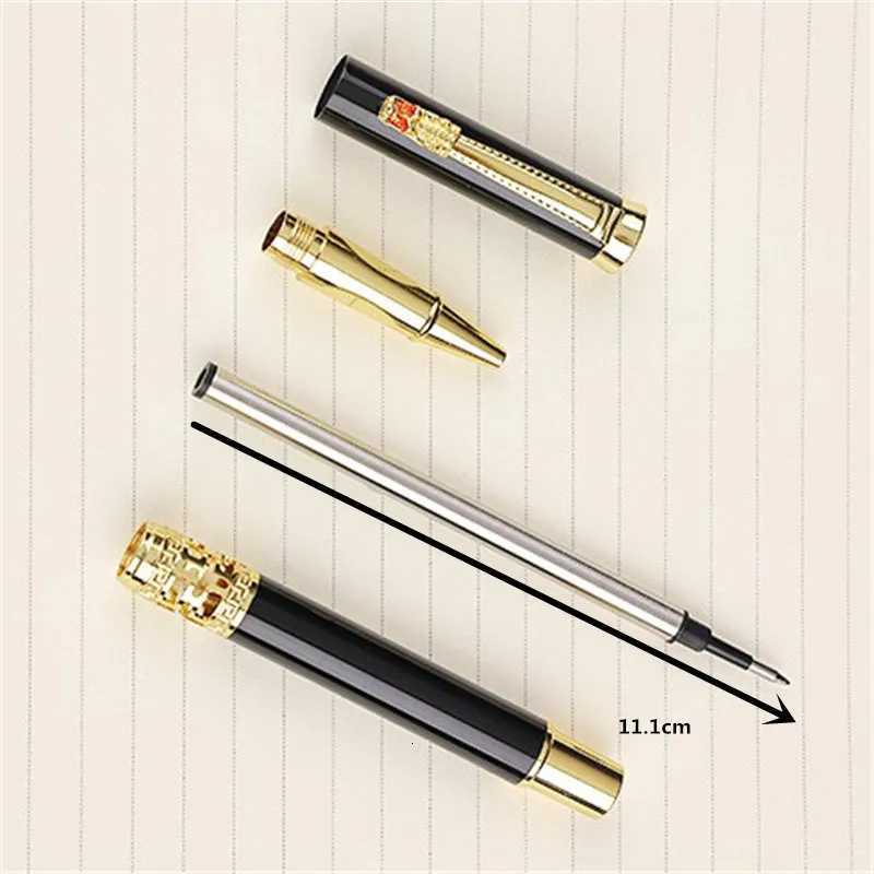 Blue Colour Golden Carving Mahogany Business Off Rollerball Pen School Student Supplies Y251218