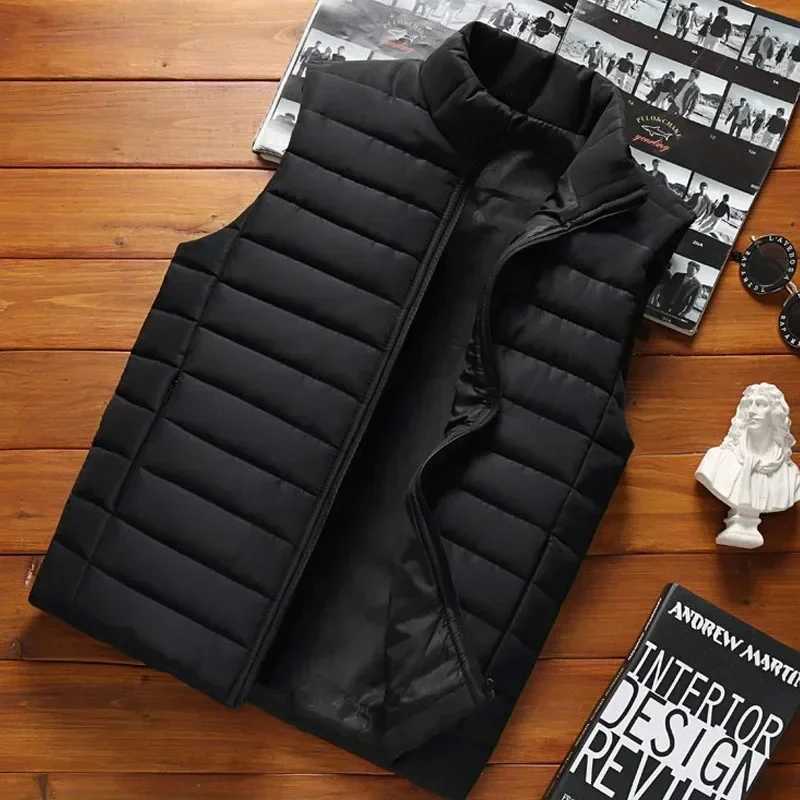 Men Sleeveless Vest Jackets Winter Fashion Male Cotton-Padded Vest Coats Men Stand Collar Warm Waistcoats Clothing 5XLG251218