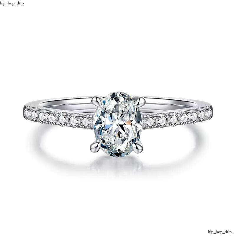 925 Sterling Silver GRA Certified 1ct Oval Cut Vvs Moissanite Simple Women's Wedding Engagement Ring