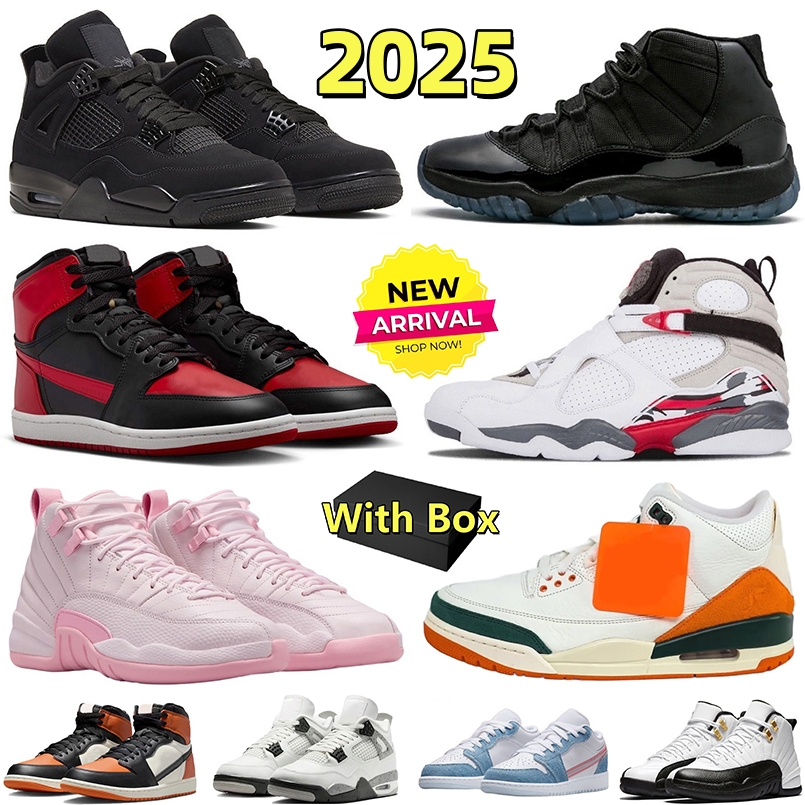 Designer Basketball Shoes 1s 4s 11s Mens 2025 Gamma Blue Black Cat Valentine's Day Pizza Bred Denim Panda Light Grey Military Blue Trainers Sports Sneakers