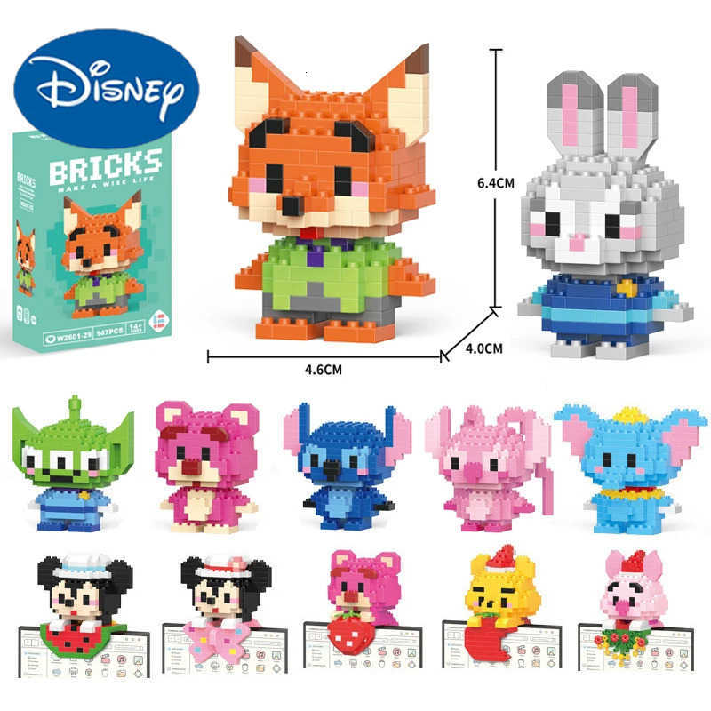 Disney doll series building block cartoon doll Mickey Minnie childrens puzzle assembly small toy desktop computer pendant gifts H251218