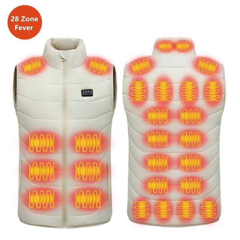 New Loose Casual Stand Up Collar Winter 28 Zone Intelligent Heating VEST MenS WomenS Warm Electric Clip Coat No BankG251218
