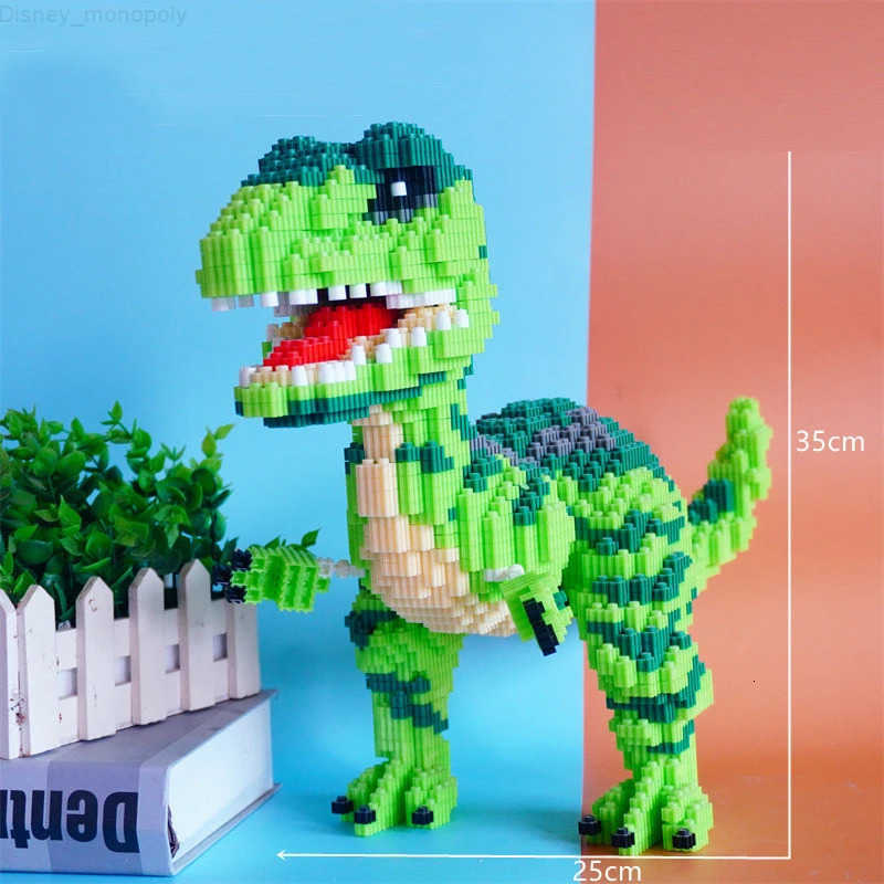 Disney New DIY Kids Toys Cartoon Mini Dinosaur Bearbrick Model Assembled Small Building Block Micro Bricks Christmas Birthday Gift H251218