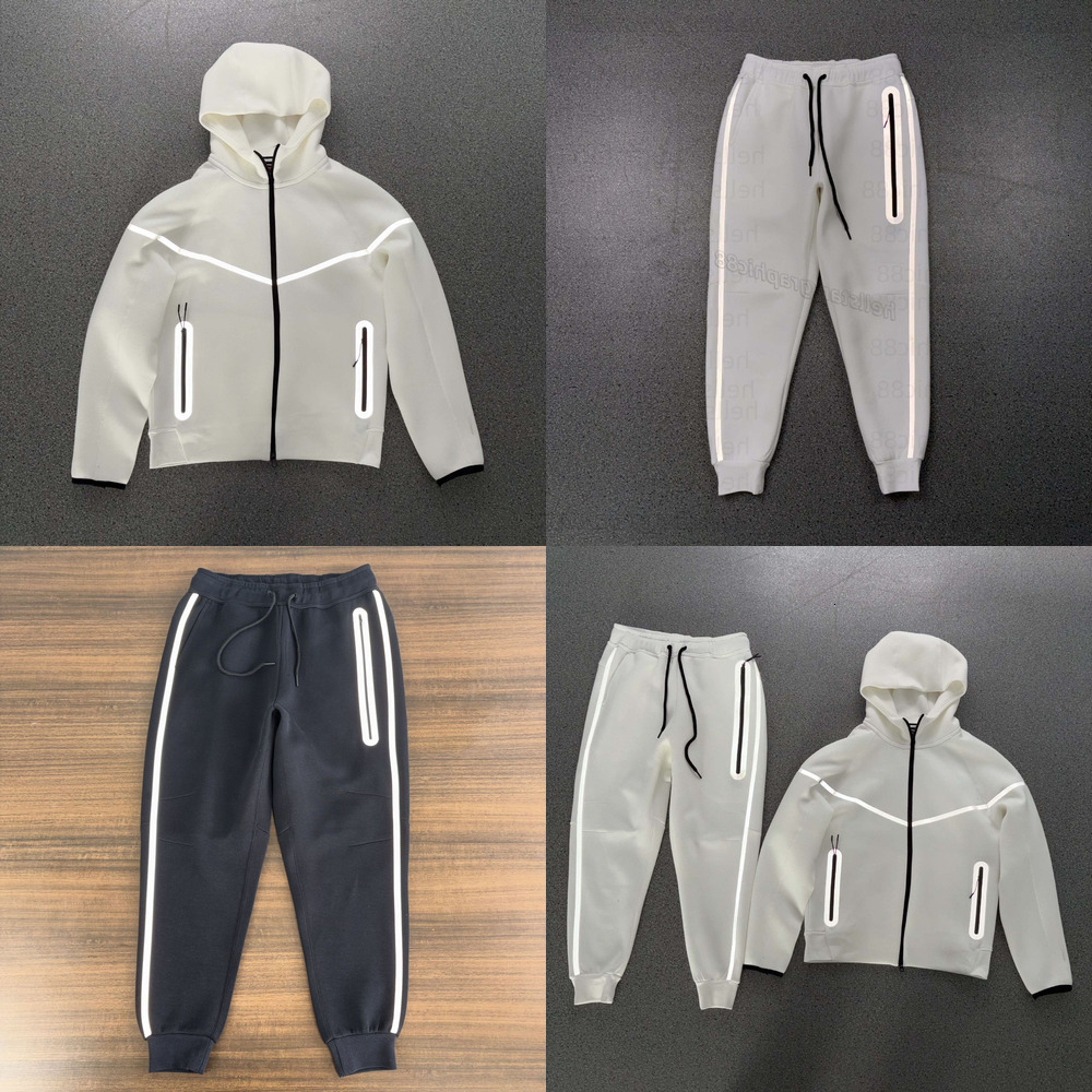 Men's Tracksuits Original Tech Fleece Wind Runner 3M Black Zip Jacket Hoodie Sports Casual Knit Basketball Pullover Pants Reflective pressure rubber set ce 13