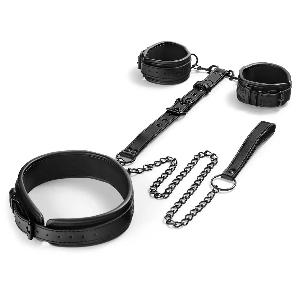 Neck to Wrist BDSM Bondage Sex Restraints Kit Couples Sex Toys Bondage Set With Chain Leash Back Handcuff Collar Slave Role Play 251217 - view 4