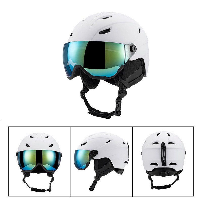 New Ski Helmet and Goggles Set for Sports Outdoor Unisex One-piece Molded Warm Anti-fall Skiing