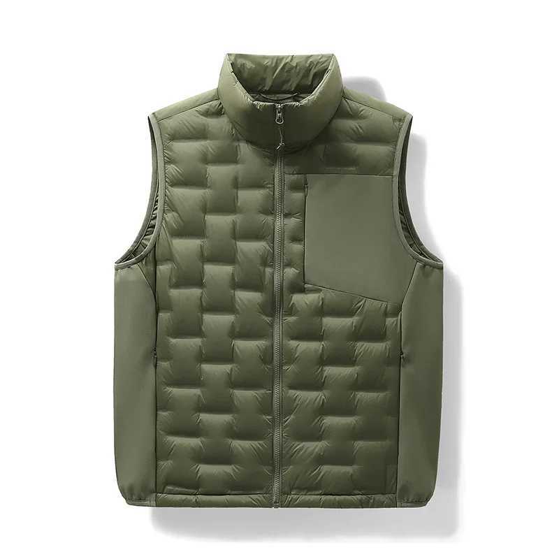 White Duck Down Vest Jacket Men Autumn Winter High-quality Stand Collar Down Coat Mens Casual Sleeveless Jackets for Men VestsG251218