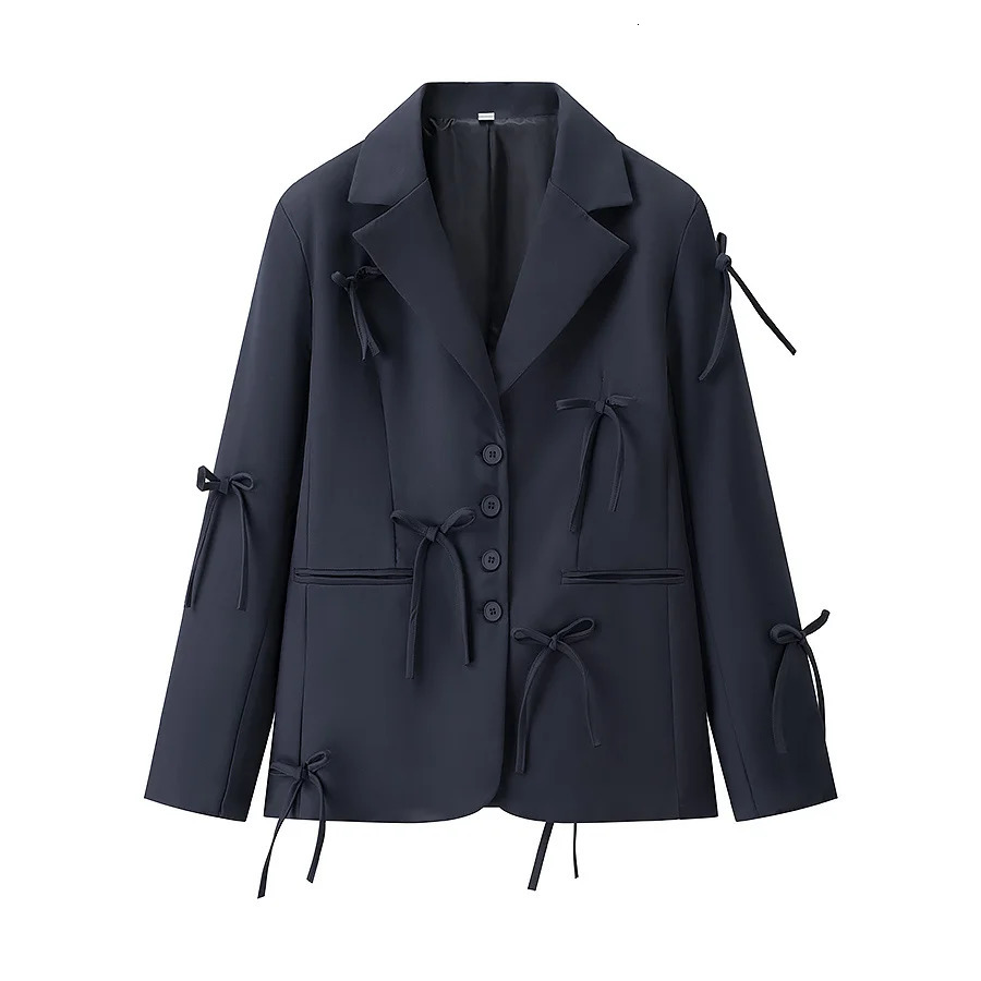 2025 womens clothing fashion European and American style French n bow decorative blazer 251217