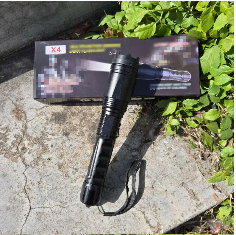 Free shipping multi-functional camping, outdoor exploration, and cave exploration flashlight. X4 outdoor close-fitting protective direct charging flashlight