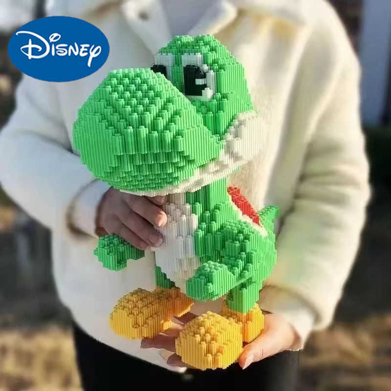 Disney New DIY Kids Toys Cartoon Mini Dinosaur Bearbrick Model Assembled Small Building Block Micro Bricks Christmas Birthday Gift H251218