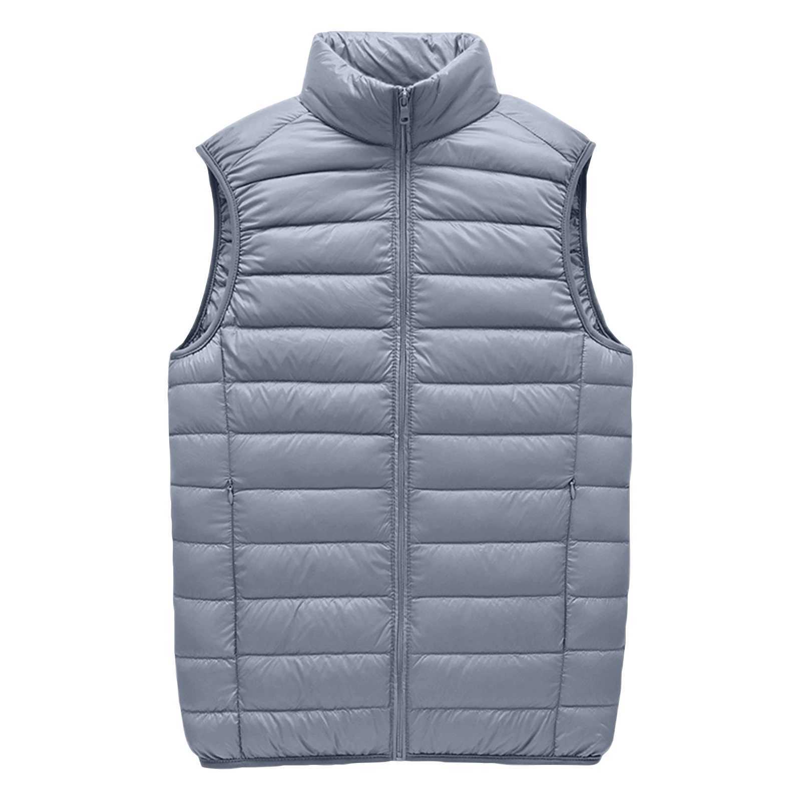 MenS Casual Zipper Vest Stand Collar Sleeveless Outdoor Windproof Casual Warm Vest Jacket Winter Thickened MenS VestG251218