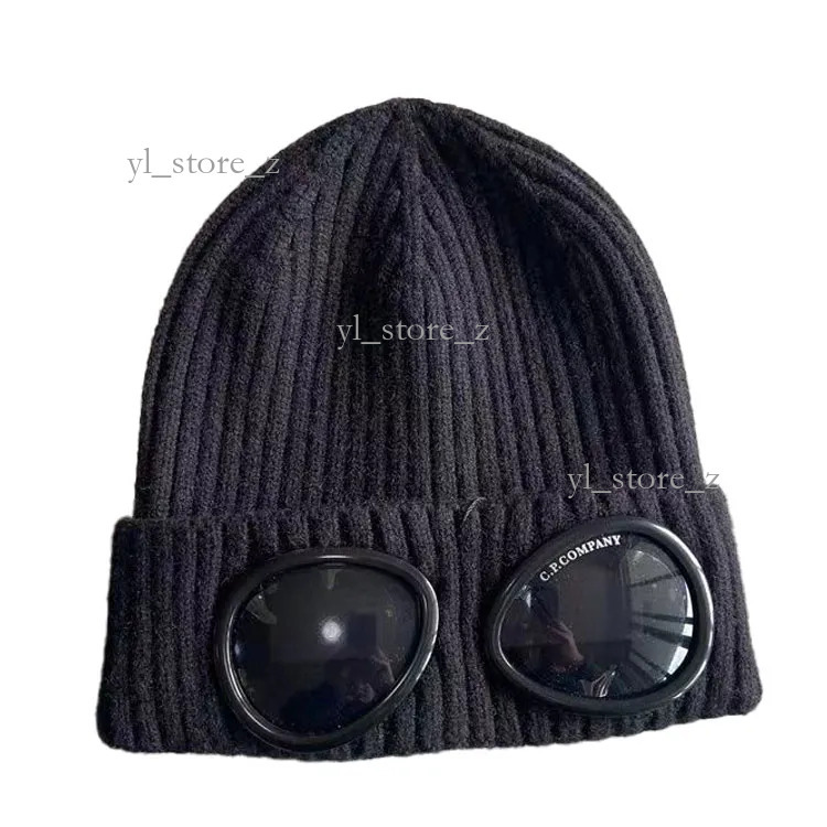 Cp Beanie Mens Designer Ribbed Knit Lens Hats Womens Extra Fine Merino Cpfm Beanie Wool Goggle Beanie Official Website Version Beanie Black Grey Bonnet 8b6