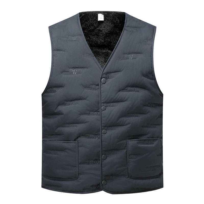 Winter Men Fleece Lined Vest Jacket Windproof Wool Liner Warm V-neck Casual Sleeveless Coats Padded Thicken Outdoor WaistcoatsG251218