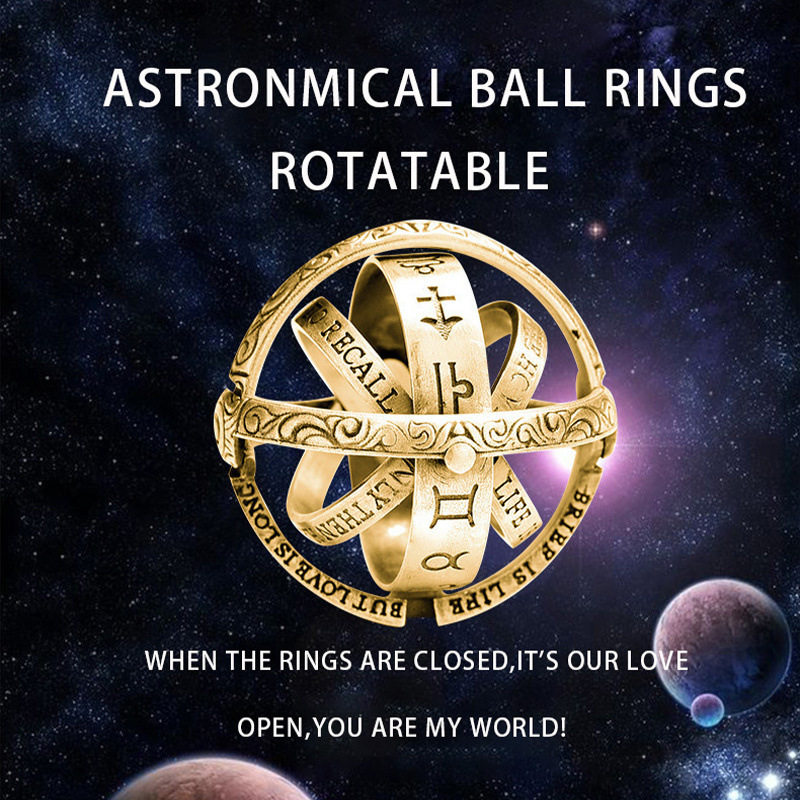 designer ring tiliani foldable necklace astronomical sphere ball cosmic finger ring couple jewelry