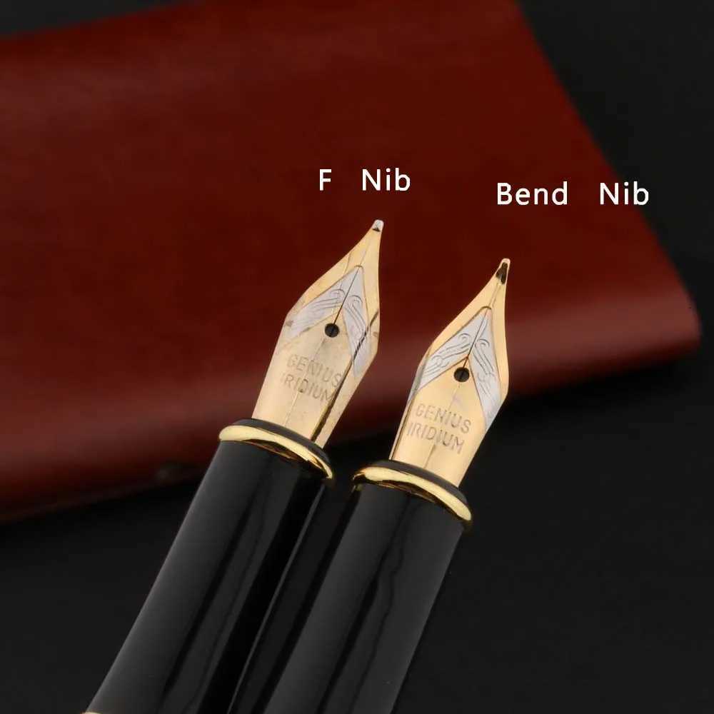 High Quality Metal 388 Fountain Pen Business Black Golden Student Stationery Off School Supplies Gift Ink Pens Y251218