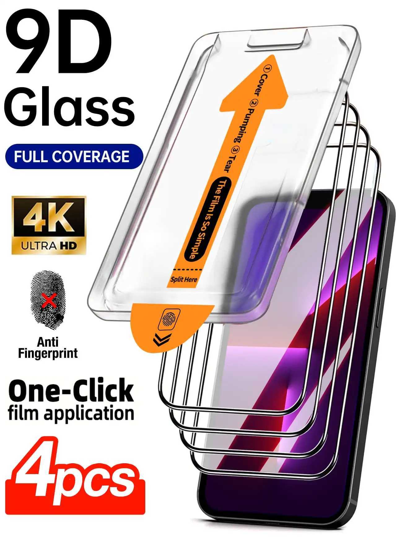 4Pcs HD Tempered Glass Screen Protectors Compatible With IPhone 17ProMax/16 ProMax/16 Plus/16E/15 ProMax/14/13/12/11series G251218
