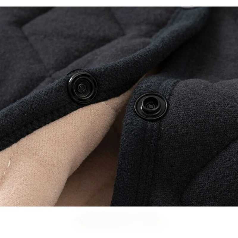 Autumn Winter Velvet Quilted Vest Men Cold Proof Sleeveless Button Casual Jacket Warm Thickened with Pocket Cotton-padded VestG251218