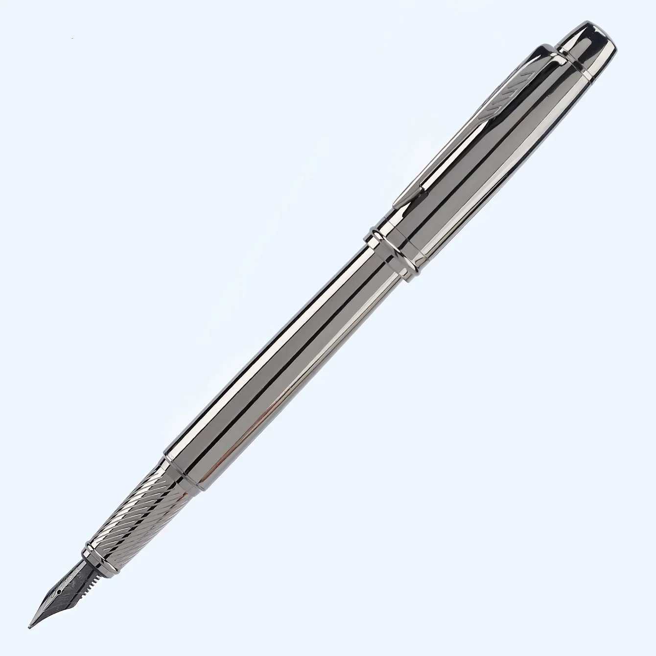 1 Pc Silver Gray High-end Business Fountain Pens Lridium Pen Tip Medium size 05mm For School ro Off Daily Writin Y251218