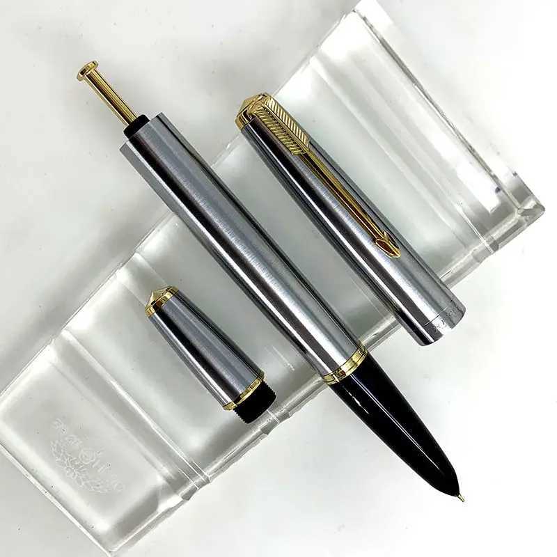 WingSung 601 Fl Steel Vacuum Piston Fountain Pen With Hooded Nib Stationery School Off Supplies Writing Fluent Ink Pen Gift Y251218