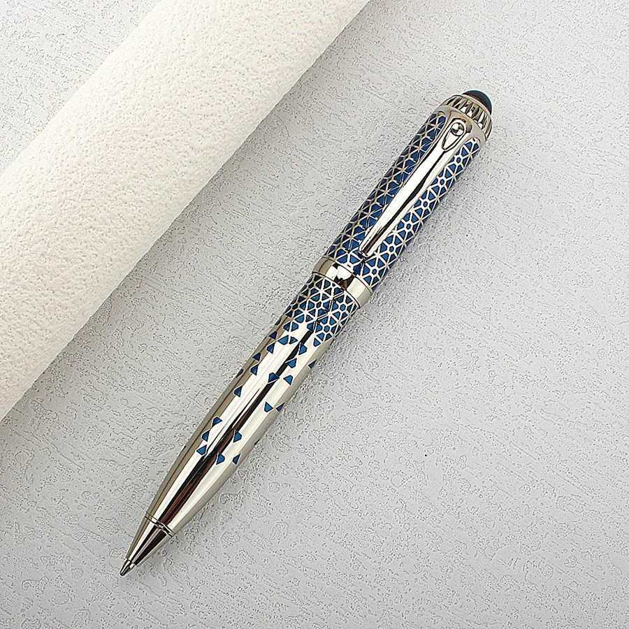Metal Ballpoint Pen Retractable Signature Pen Crest Style Metal Housing blue Ink Medium Point 07mm Y251218