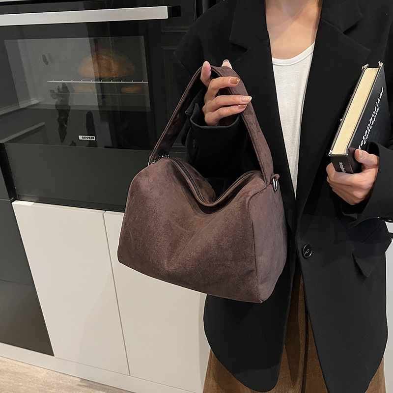 Suede Bag for Women Faux Suede Tote Hobo Bag Vintage Womens Bags Trendy Shoulder Bags Winter Fall Retro Handbag Purse Work Bag 241212