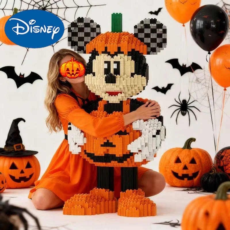 Disney Halloween Pumpkin Mickey Puzzle Ornaments Kids Building Blocks Toy 3D Stereoscopic Puzzle Models Puzzle Toys Birthday Gifts H251218