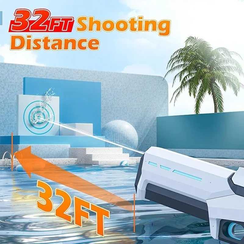 Electric Water Guns For Adults Powerful Squirt Automatic Water Suction Water Blasters Summer Outdoor Beach Toy For Kids Giftt251218