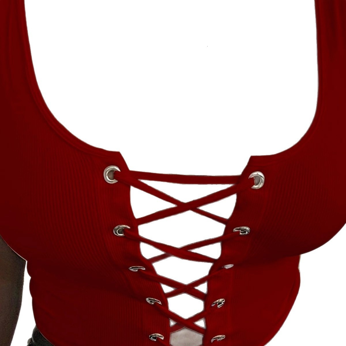 Women's Tanks Camis Cryptographic Fashion Sleeveless Lace Up Chain White Crop Tops for Women Club Party Backless Knitted Sexy Top Cropped Streetw