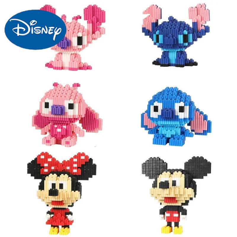 Disney Stitch Mickey Minnie Mouse Doll Star Derena Belle Assemble Kids Building Blocks Puzzle Assembly Toys Kids Gifts H251218