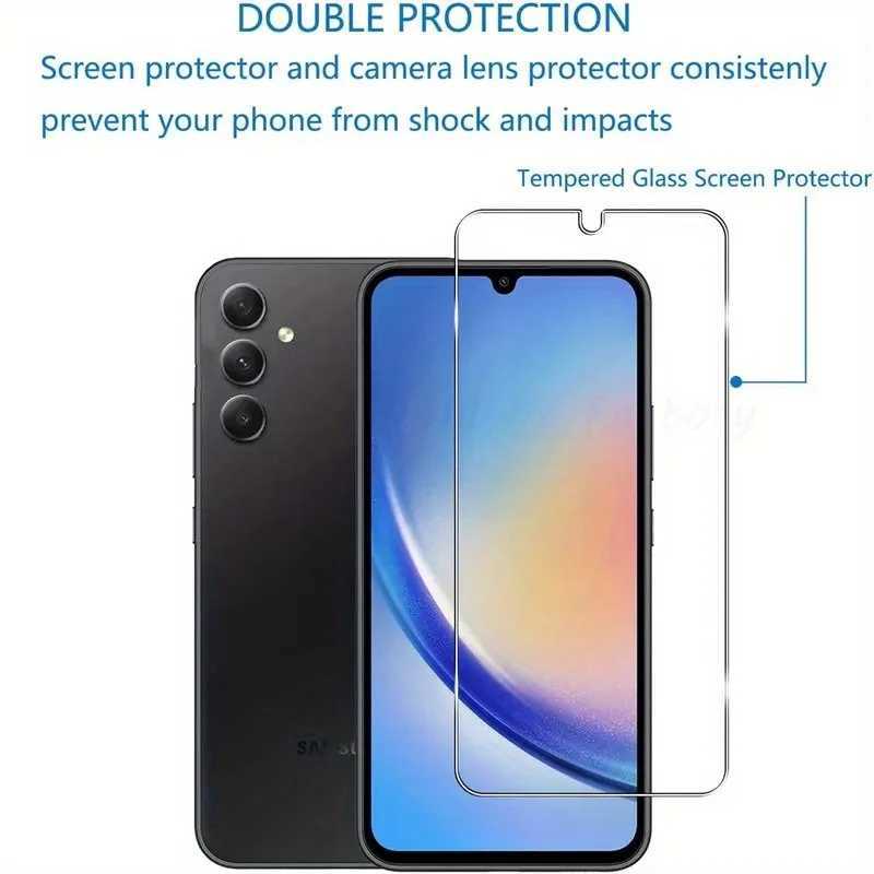 4 Pack Designed for Galaxy A34 5G Tempered Glass SCREEn Protector 9H Anti Scratch HD Clear Bubble Free G251218