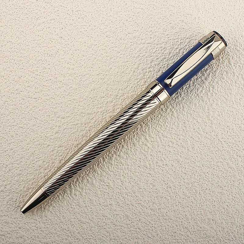 Metal Ballpoint Pen With Refills For School Off Stainless Steel Material Ball Pen Blue Refill Ink Y251218