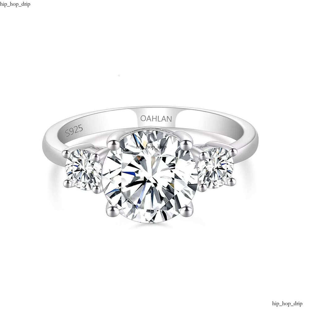 VVS Moissanite OAHLAN Fine Jewelry 2ct Round Cut VVS1 D Color 925 Sterling Silver Engagement Sandstone Promise Women Wedding Ring