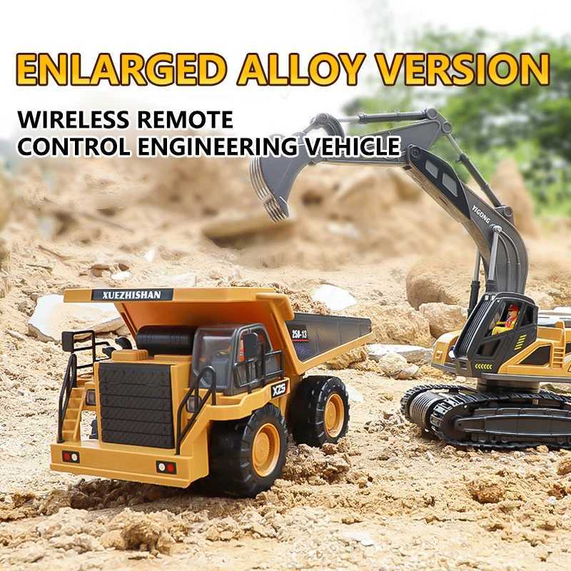 RC Excavator Dumper Car 24G Remote Control Engineering Vehicle Crawler Truck Bulldozer Toys for Boys Kids Christmas Gifts G251218