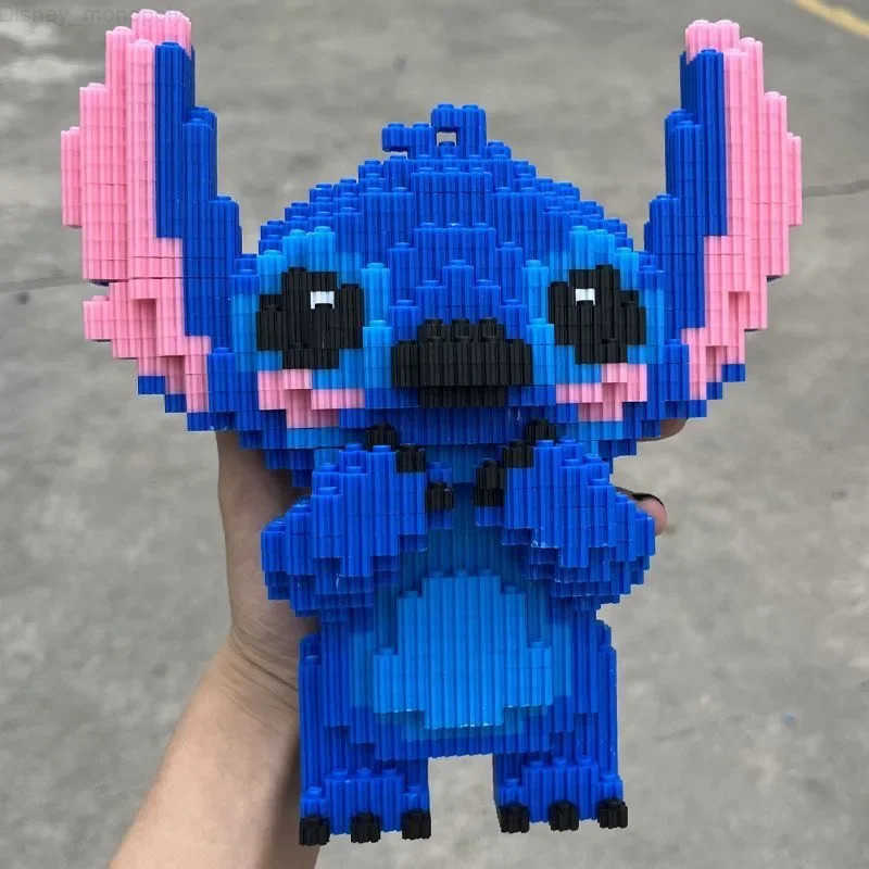 Disney 21CM Cute Stitch Building Block Toys Small Particle Bricks DIY 3D Model Assembly Childrens Building Block Toys Birthday Gift H2512181