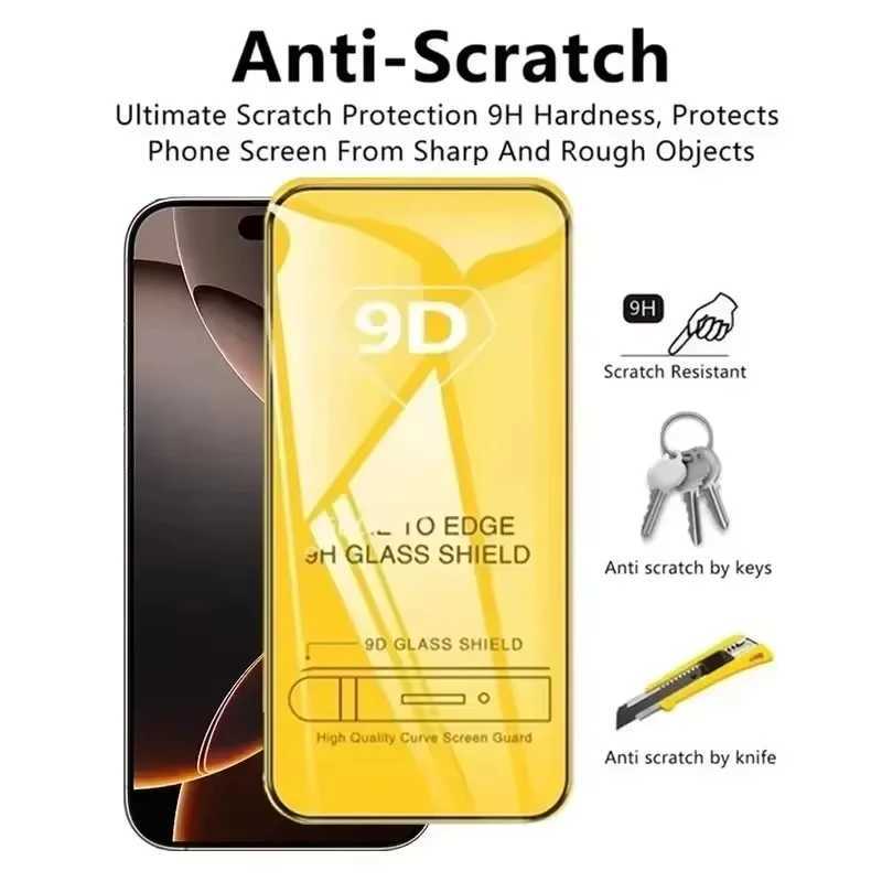 1-5PCS 9D Full Cover Tempered Glass For iPhone 17 16 15 11 12 13 14 Pro Max 16E Screen Protector For iPhone 13 Mini XR X XS Max G251218