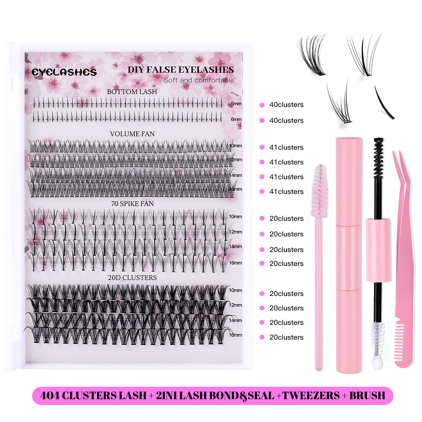 404 Cluster CD Curved Mixed False Eyelashes Realistic Natural Daily Segmented Cluster Eyelashes 250714