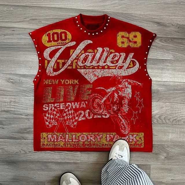 Y2K Popular Willow Nail Round Neck Vest T Shirt Retro Punk Hip Hop Oversized Printed Pure Tops Classic Loose Sleeveless T Shirt X251218