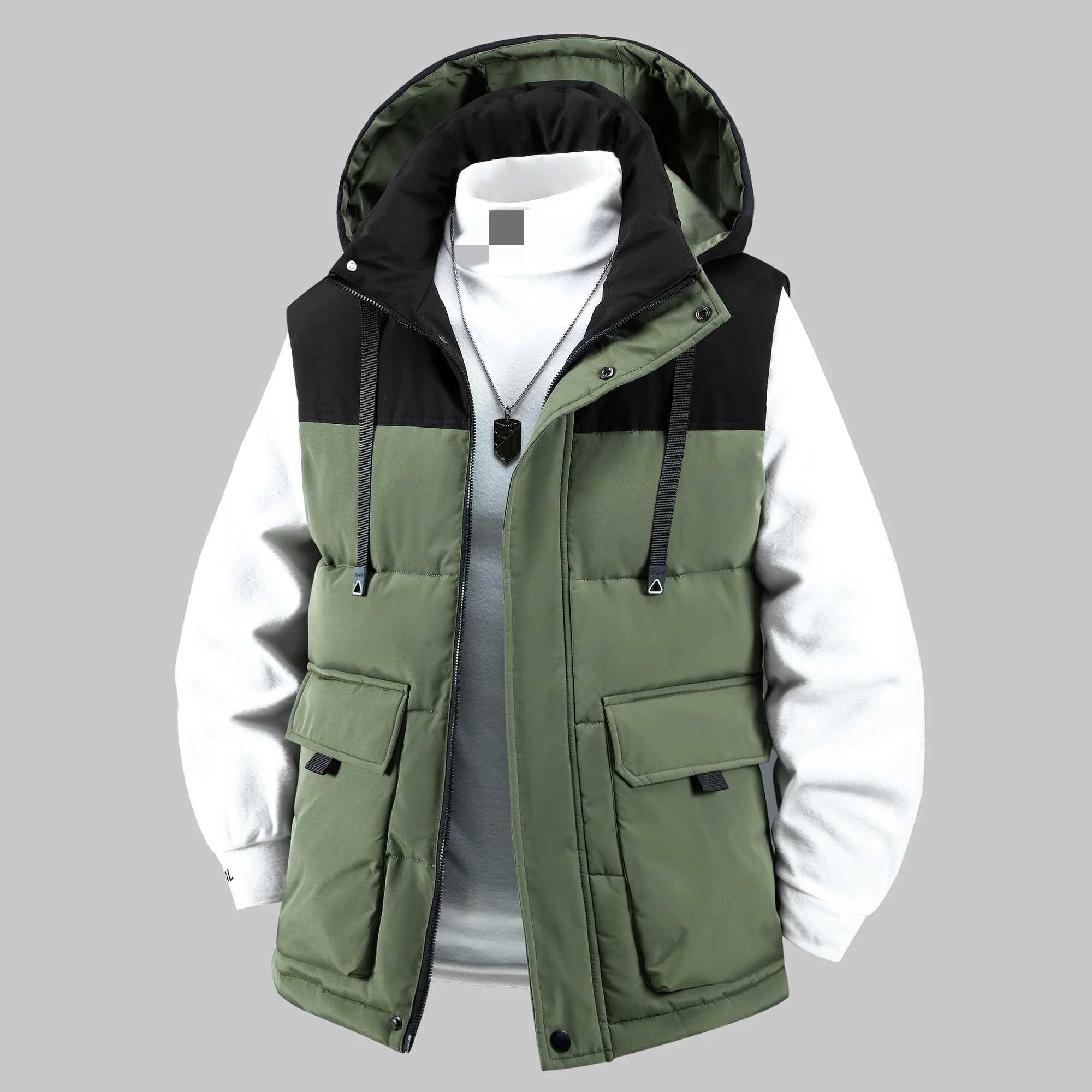 Autumn and winter thick warm vest with contrasting color design thick sleeveless jacketG251218