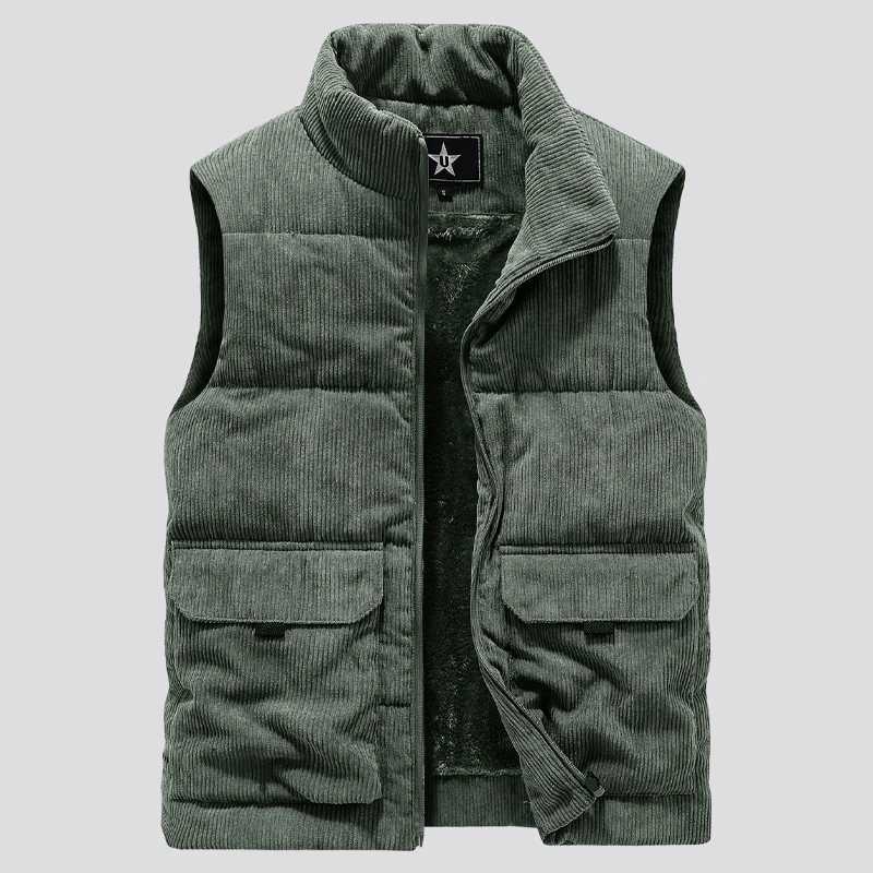 Winter Male Fleece Warm Vest Coats Men Stand Collar Army Thicken Waistcoats Clothing Mens Jacket Sleeveless VestG251218