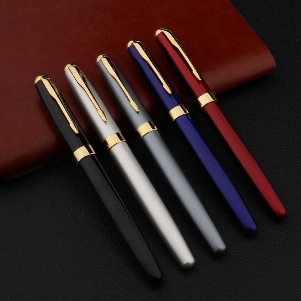 High Quality Metal 388 Fountain Pen Business Black Golden Student Stationery Off School Supplies Gift Ink Pens Y251218