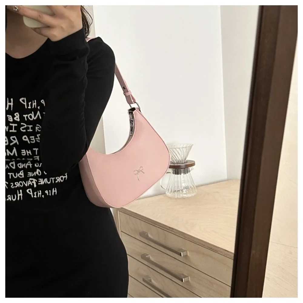 Bowknot Armpit Bag Korean Underarm Bag Luxury PU Leather Y2K Handbag Girls Shoulder BagT251218