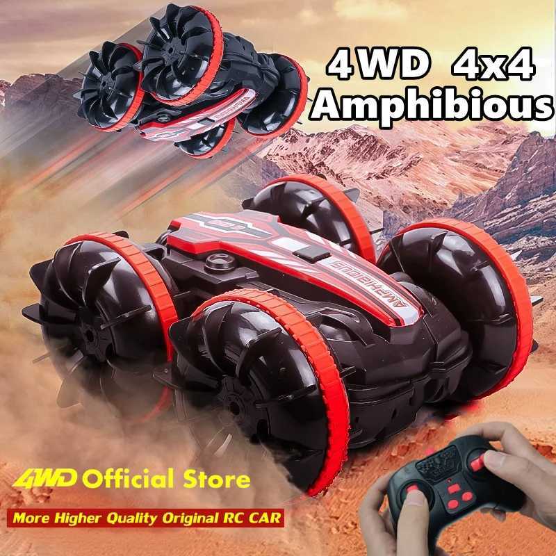 Amphibious RC Car Remote Control Stunt Car Vehicle Double-sided Flip Radio 4WD Drift Off Road Outdoor Toys for Boy Children Gift G251218