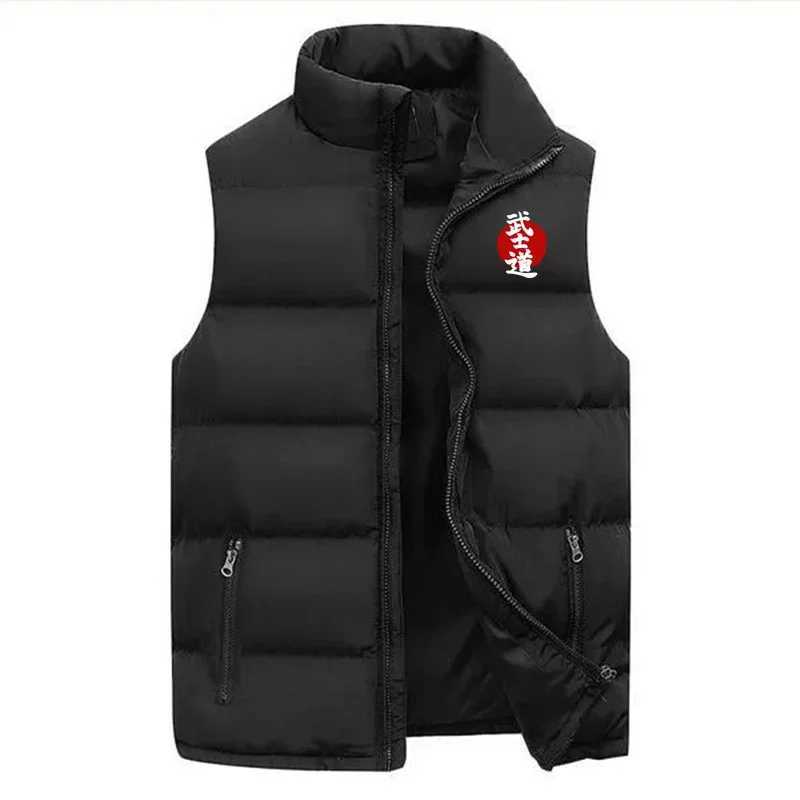 Men Bushido Casual Jacket Vest Coat Autumn Winter Men Fashion Sports Mandarin Collar Sleeveless Zipper Jacket Vest CoatG251218