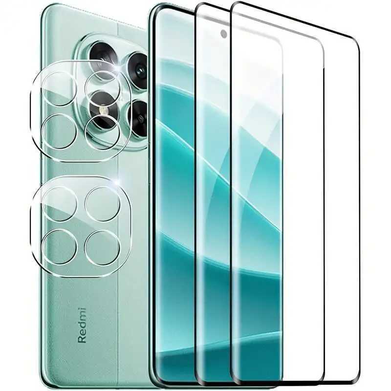 4-Pack for Redmi Note 14 Pro 4G 5G 2-Pack Tempered Glass Screen Protector Curved HD 2-Pack Camera Lens Protective Film G251218