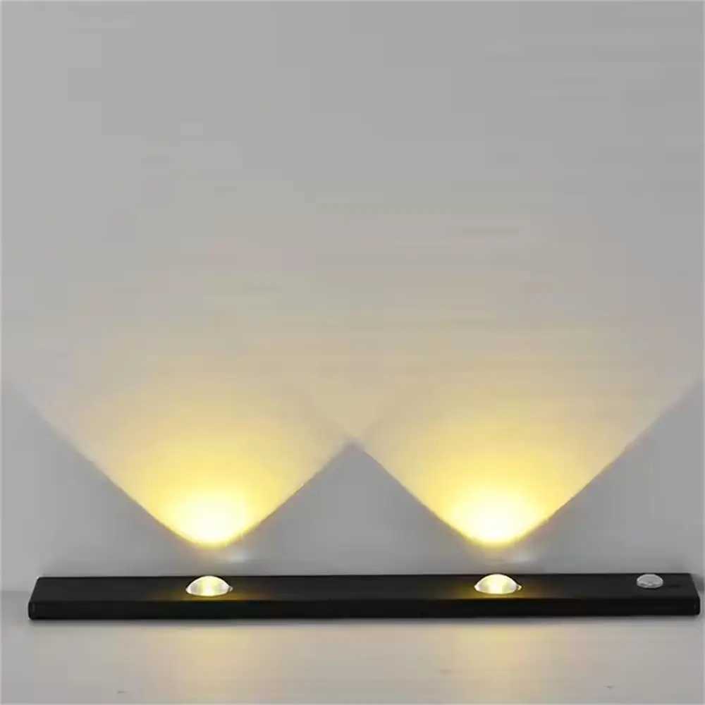 LED Ultra Thin Under Cabinet Lights Motion Sensor night light Wireless 3Color Dimmable For Kitchen Cabinet Bedroom Wardrobe Ligh C251218