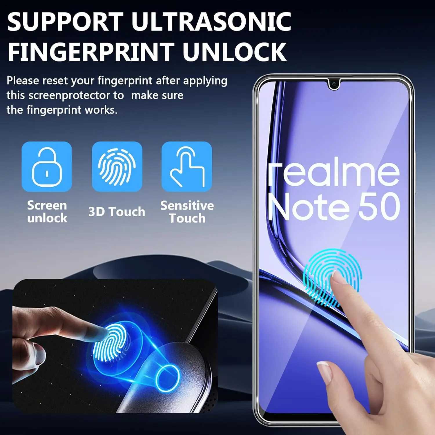 For Realme Note 50 tempered glass high-definition anti drop function intelligent screen protector glass film G251218