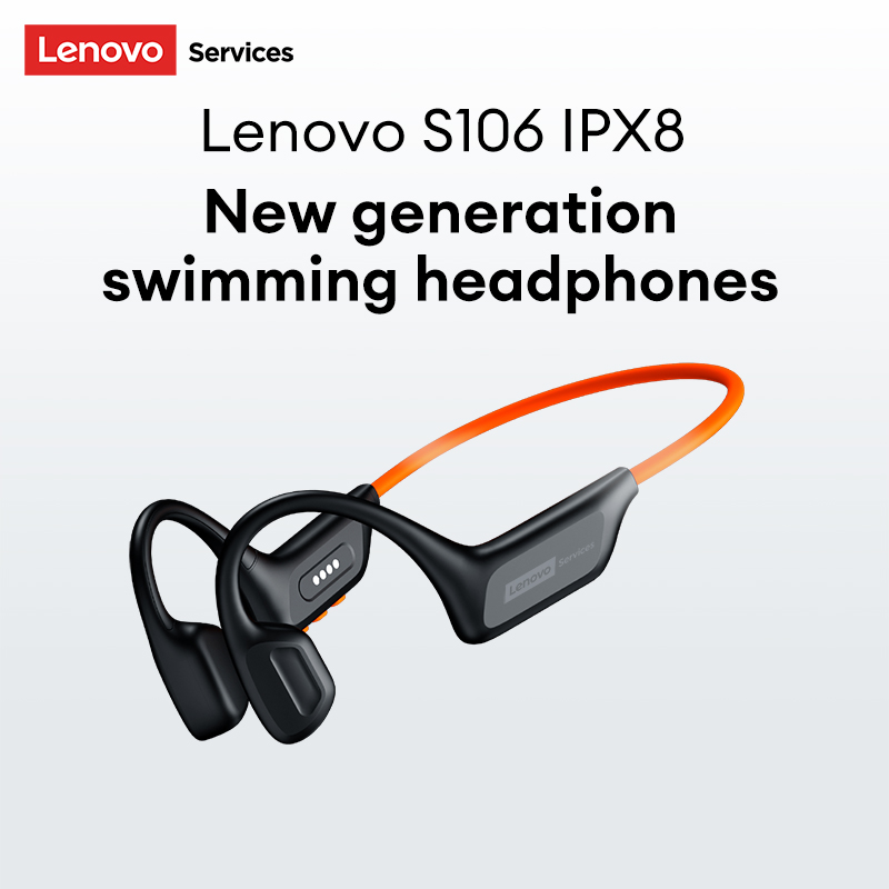Lenovo S106 Bone Conduction Bluetooth Headphones IPX8 Waterproof Rating Long Battery Life Comfortable Stereo Sound Outdoor Sports Swimming Earphones